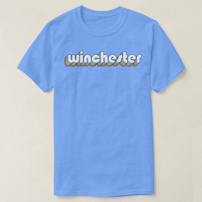 Winchester Retro Rainbow Typography Faded Stil T Shirt (Design framsida)