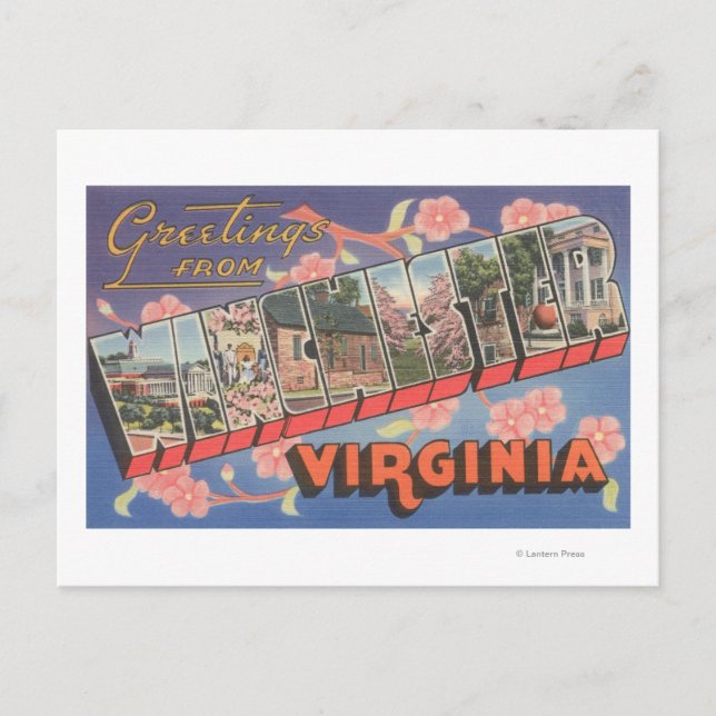 Winchester, Virginia - Large Brev Scenes Vykort (Framsida)