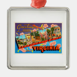 Winchester Virginia VA Old Vintage resor vycard Julgransprydnad Metall