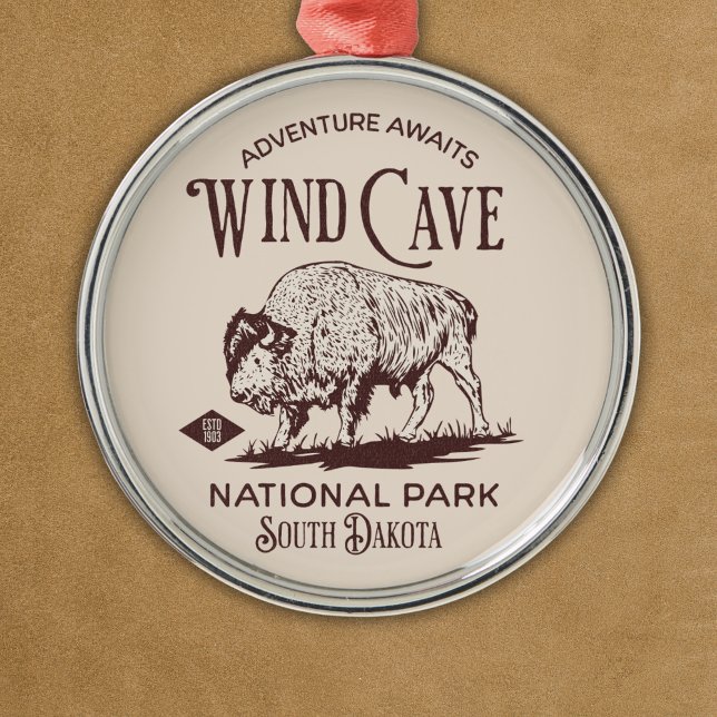 Wind Cave National Park - Hiking Lovers Gift Julgransprydnad Metall (Skapare uppladdad)