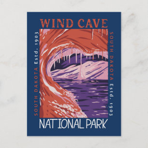 Wind Cave National Park South Dakota Distressed Vykort