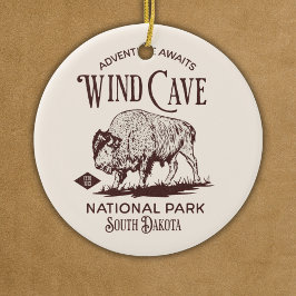 Wind Cave National Park South Dakota Julgransprydnad Keramik