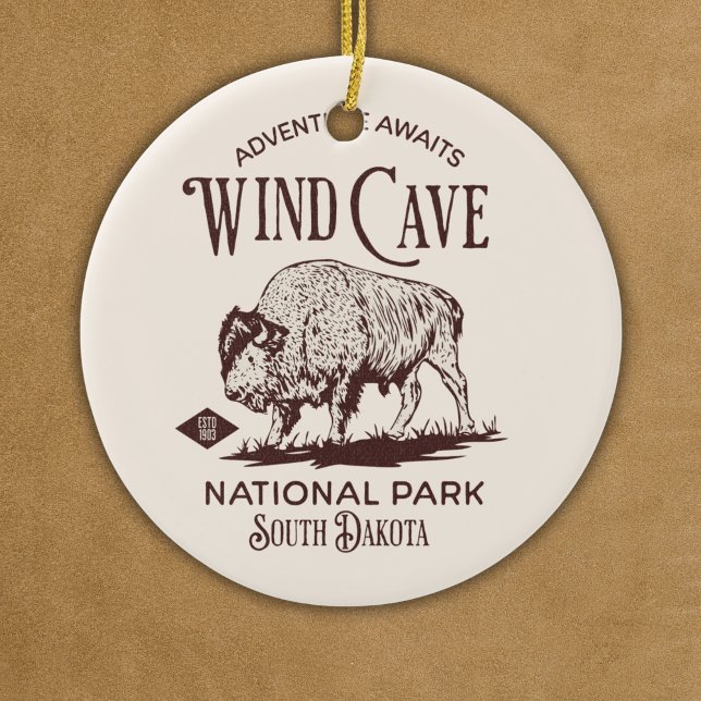 Wind Cave National Park South Dakota Julgransprydnad Keramik (Skapare uppladdad)