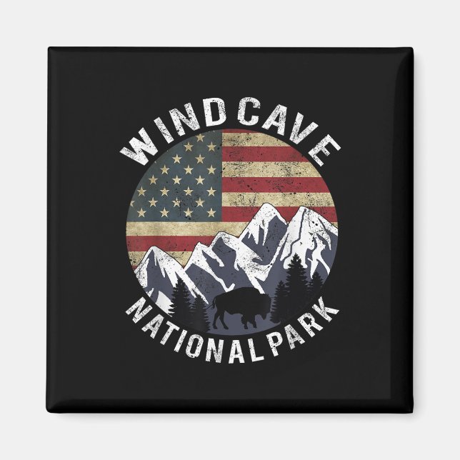Wind Cave National Park T-shirt Camping South Dako Magnet (Framsidan)