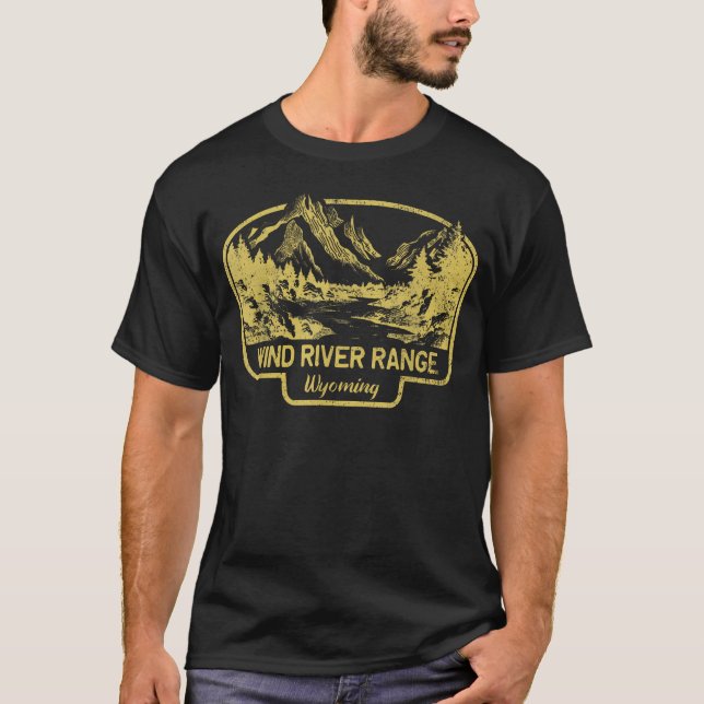 Wind River Range-bergen Wyoming Vandring T Shirt (Framsida)