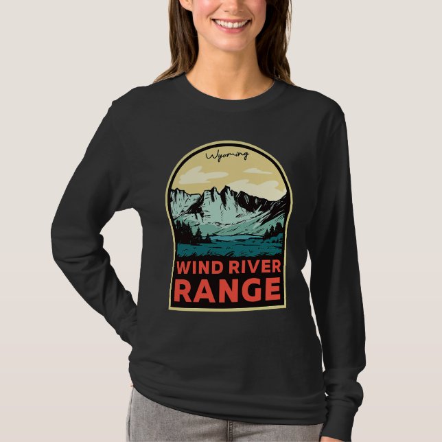 Wind River Range Mountains Wyoming T Shirt (Framsida)