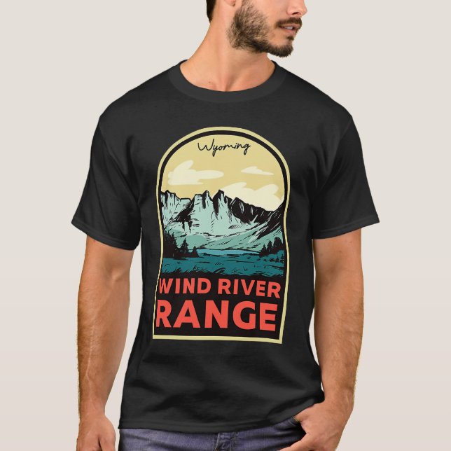 Wind River Range Mountains Wyoming T Shirt (Framsida)