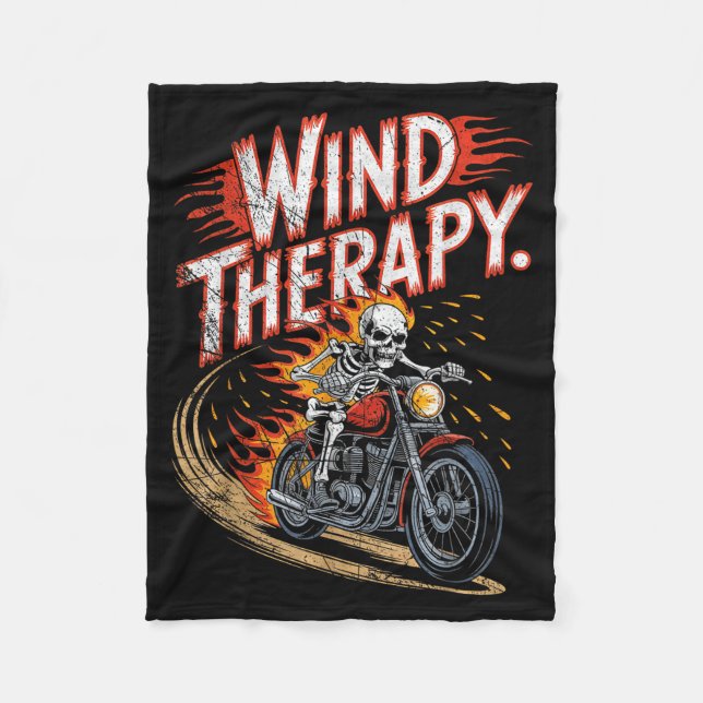Wind Therapy Motorbike Motorcycle Men Women  Fleecefilt (Framsidan)