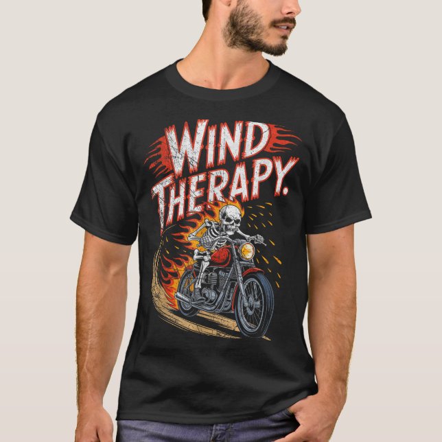 Wind Therapy Motorbike Motorcycle Men Women  T Shirt (Framsida)