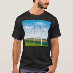 Wind Turbines Wind Power Renewable Energy Electric T Shirt