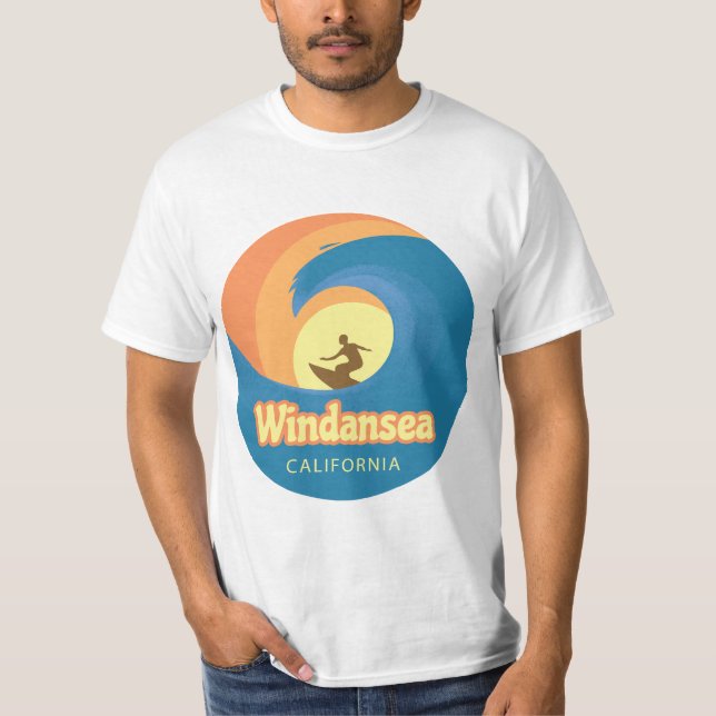Windansea Kalifornien som surfar tshirten T Shirt (Framsida)