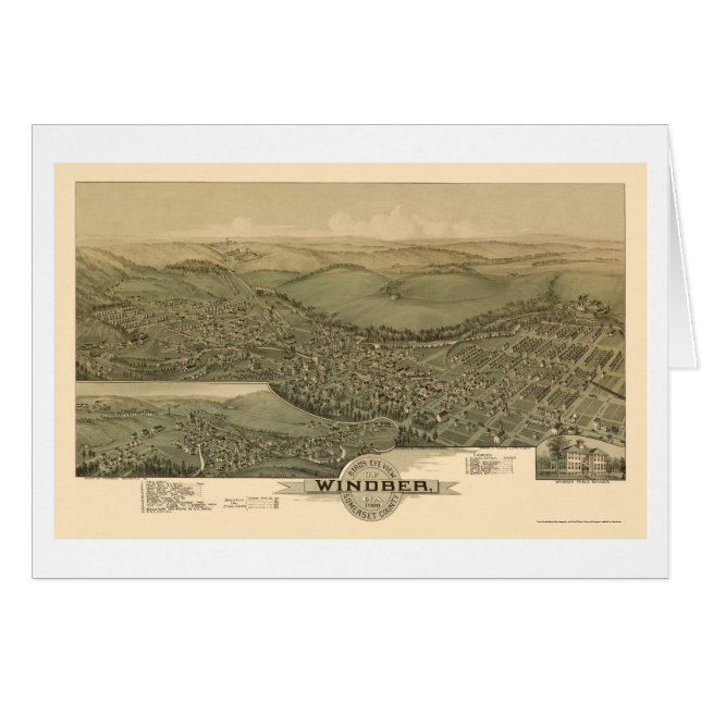 Windber panorama- karta för PA - 1900 Hälsningskort (Framsidan Horizontal)