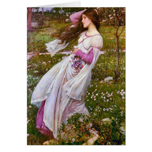 Windblommor av John William Waterhouse Hälsningskort (Framsidan)