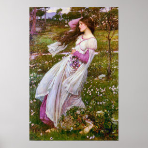 Windblommor av John William Waterhouse Poster