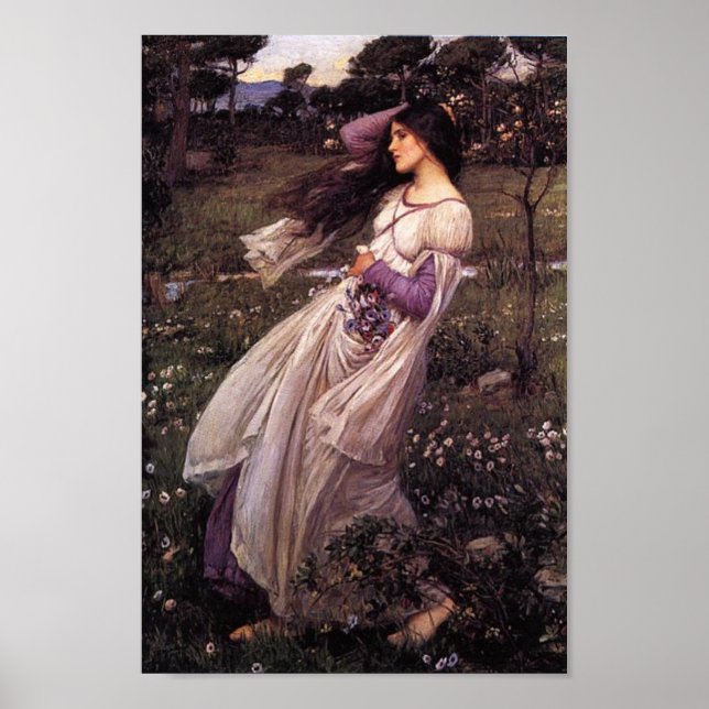 Windblommor-by John William Waterhouse Decoupage Poster (Framsidan)