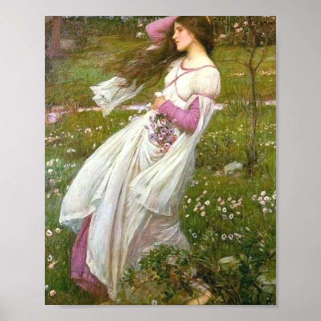 Windblommor John William Waterhouse Poster (Framsidan)