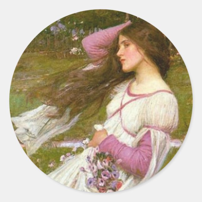 Windblommor Runt Klistermärke (Framsida)