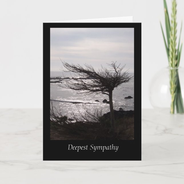 Windblown Träd Deepest Sympathy Card Kort (Framsida)