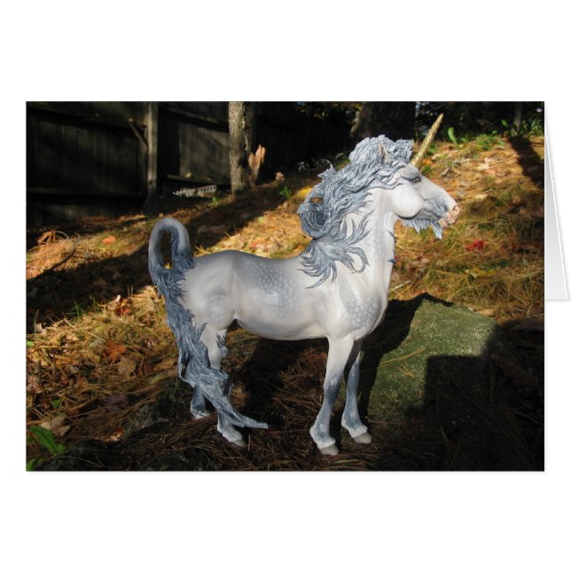 Windblown Unicorn Hälsningskort (Framsidan Horizontal)