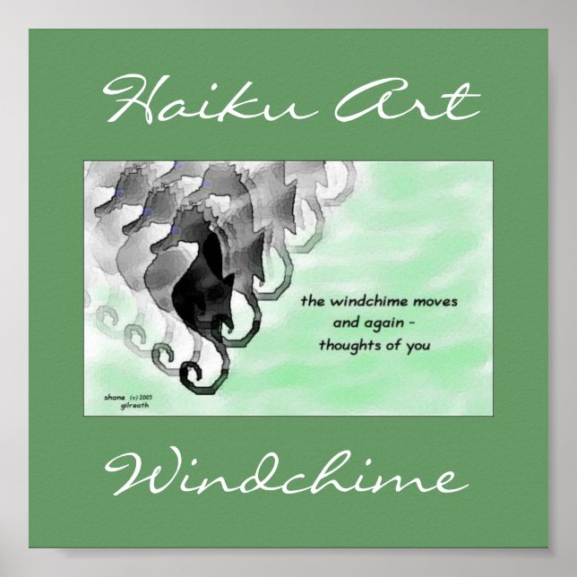 Windchime Haiku Art Skriv ut Poster (Framsidan)