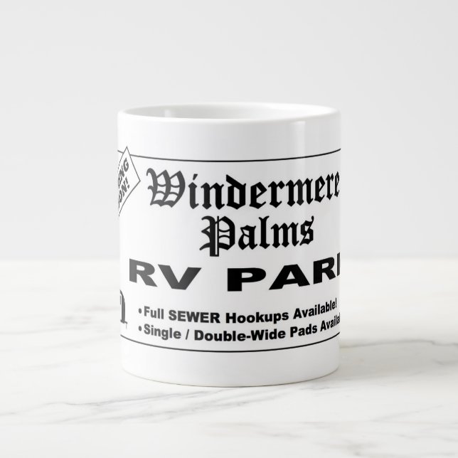 Windermere Handflatan RV Park Coffee Mugg Jumbo Mugg (Framsidan)