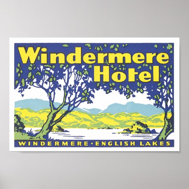 Windermere Hotel English Sjöar Poster (Framsidan)