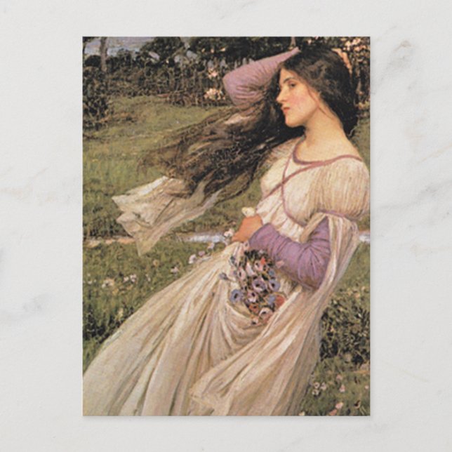 WiNDFLoWERS, av John William Waterhouse, 1902 Vykort (Framsida)
