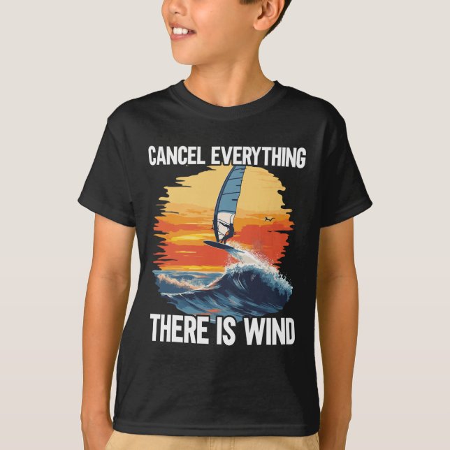 Windfoilingbräda Det Finns Vind Vinge Följeläge Su T Shirt (Framsida)