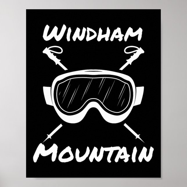 Windham Mountain Rustic Skidglasögon Skidstavar S Poster (Framsidan)