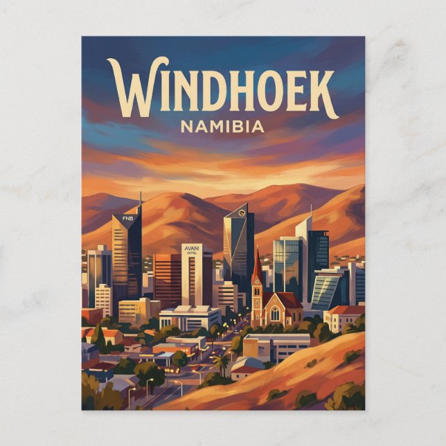 Windhoek Independence Avenue Namibia Vykort (Framsida)