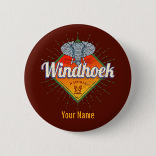 Windhoek Namibia Retro Elephant Vintage Afrika Knapp