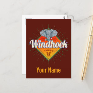 Windhoek Namibia Retro Elephant Vintage Afrika Vykort