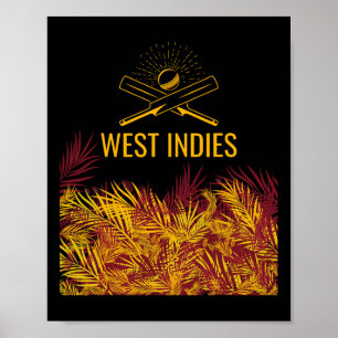 Windies Maroon Cricket Tröja Karibisk Cricket Poster