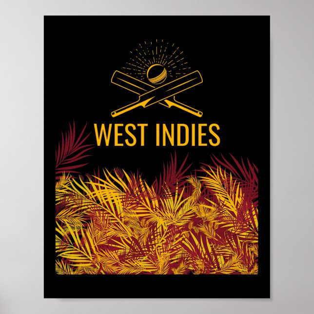 Windies Maroon Cricket Tröja Karibisk Cricket  Poster (Framsidan)