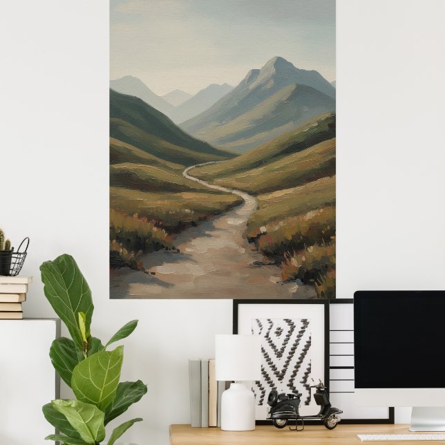 Winding River Valley a Peaceful Mountain Landscape Poster (Hemmakontoret)