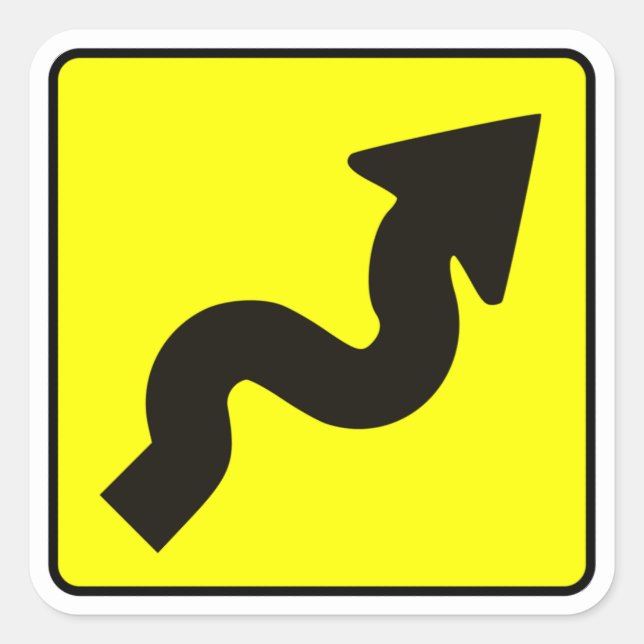 Winding Road Decal Fyrkantigt Klistermärke (Framsida)