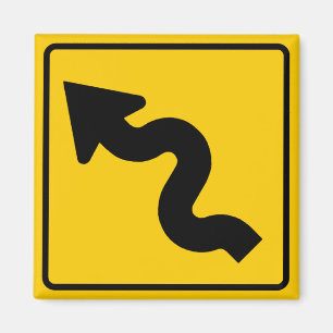 Winding Road-framfartsskylt Magnet