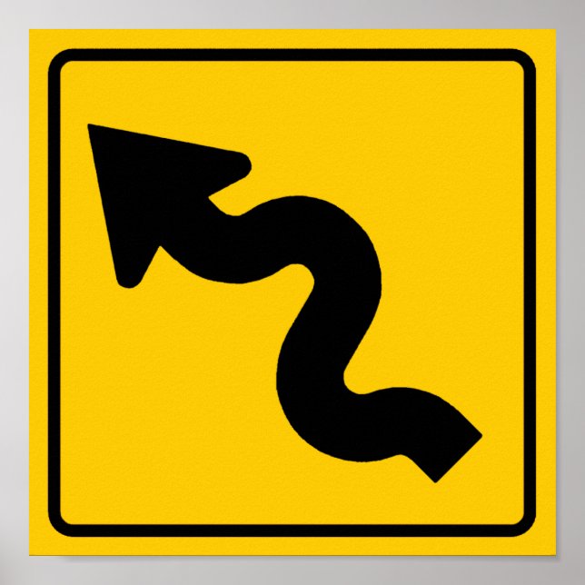 Winding Road-framfartsskylt Poster (Framsidan)