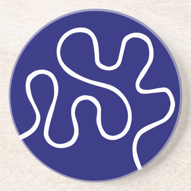 Winding Väg - White on Deep Navy Underlägg (Framsidan)