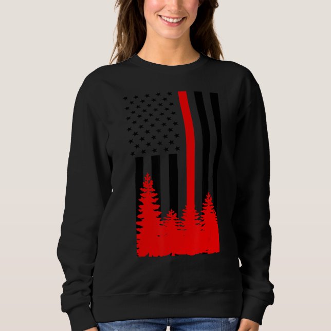 Windland Fireman Firefighter Thin Red Line Honor A T Shirt (Framsida)