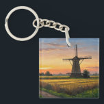 Windmill In The Countryside<br><div class="desc">A key ring with “Windmill In The Countryside” design printed on it, ideal for decorations for car keys, home keys, store keys, store keys, etc.</div>