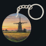 Windmill In The Countryside<br><div class="desc">A key ring with “Windmill In The Countryside” design printed on it, ideal for decorations for car keys, home keys, store keys, store keys, etc.</div>