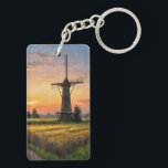 Windmill In The Countryside<br><div class="desc">A key ring with “Windmill In The Countryside” design printed on it, ideal for decorations for car keys, home keys, store keys, store keys, etc.</div>