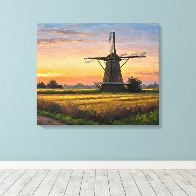 Windmill In The Countryside Canvastryck (Insitu (trägolv))