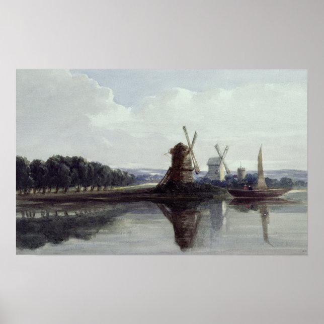 Windmills av en flod, 1800-talet poster (Framsidan)