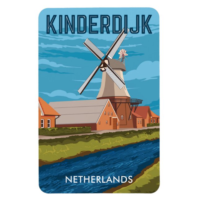 Windmills i Nederländerna Magnet (Vertikal)