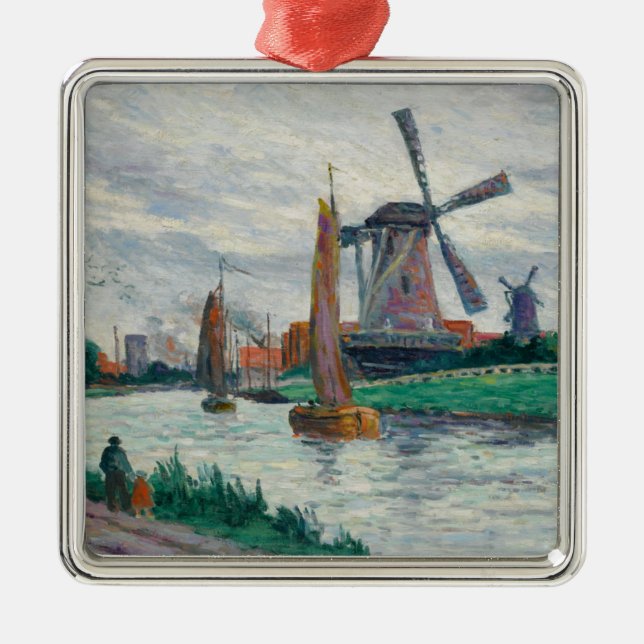 Windmills i Nederländerna (Nederländerna) Julgransprydnad Metall (Framsidan)