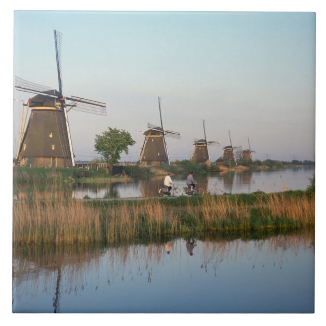 Windmills, Kinderdijk, Nederländerna Kakelplatta (Framsidan)