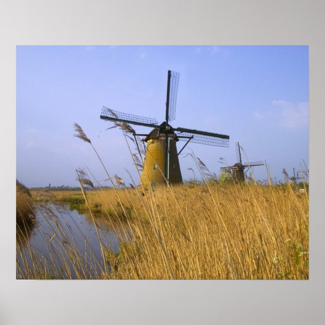 Windmills längs kanalen i Kinderdijk, 2 Poster (Framsidan)