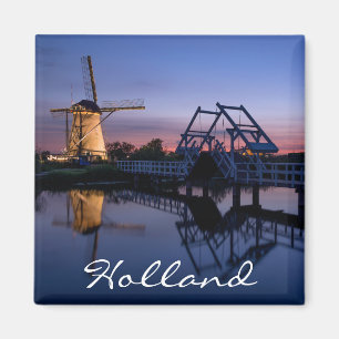 Windmills och en drawbridge på magnet